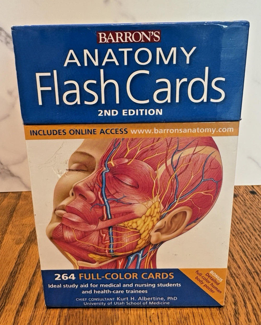Barron's Anatomy Flash Cards 2nd Ed USA 264 Color Flashcards Medical Body Study